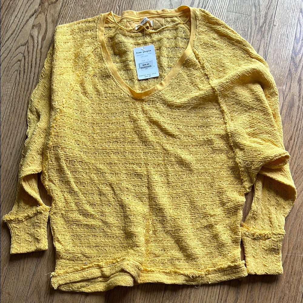 Free People Sun Drop yellow sweater